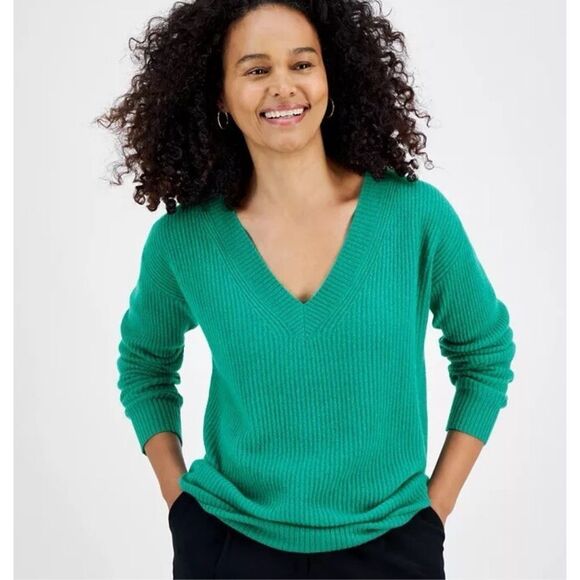 Charter Club luxury 100% cashmere ribbed sweater - Picture 1 of 7